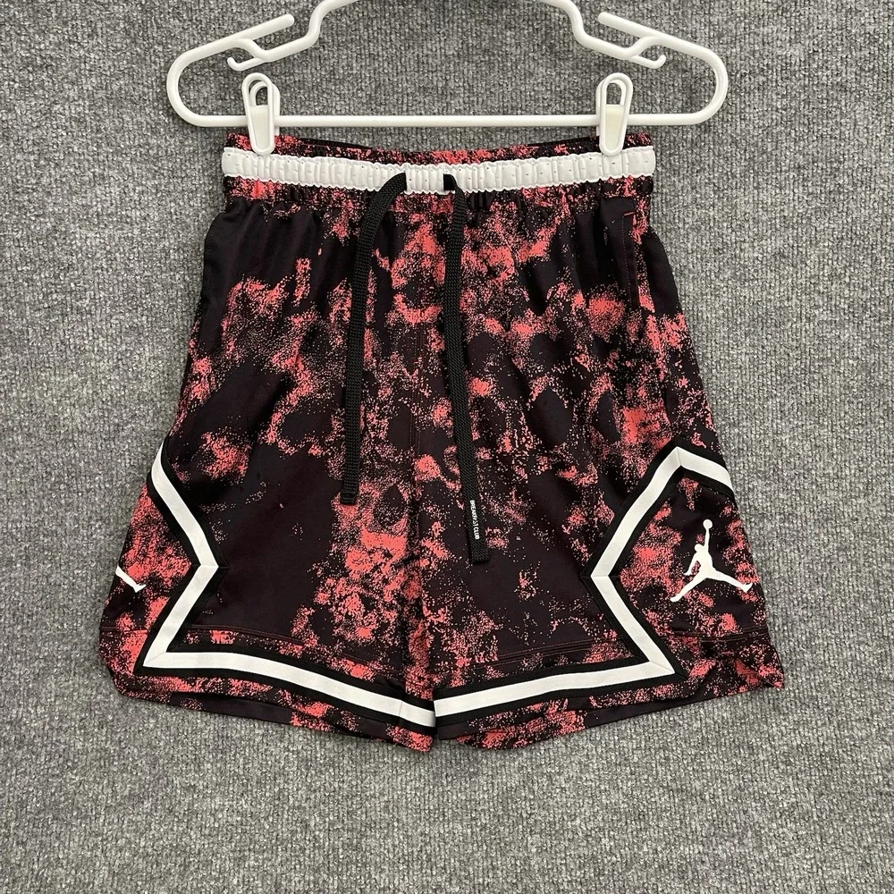 Air Jordan Nike Diamond Basketball Shorts Mens Sz S White Red